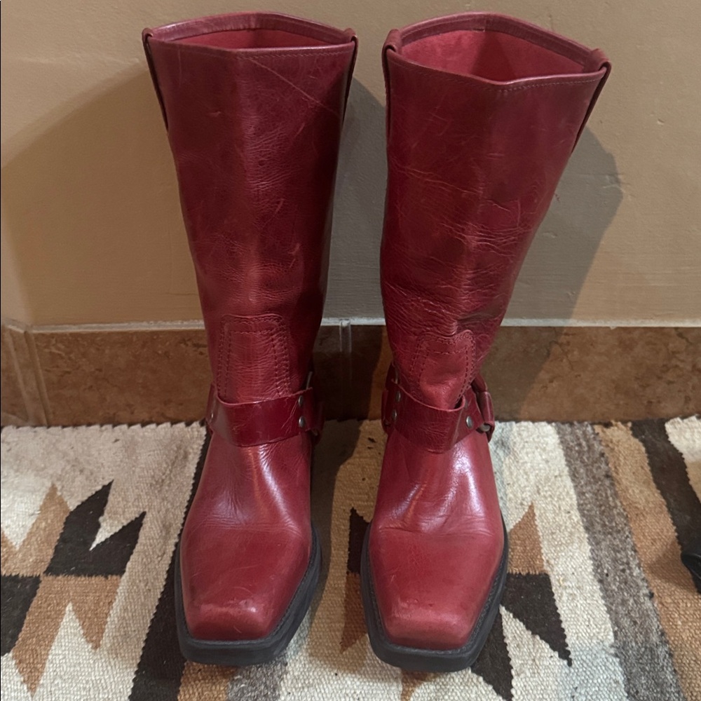 Red Leather Cowboy Boots